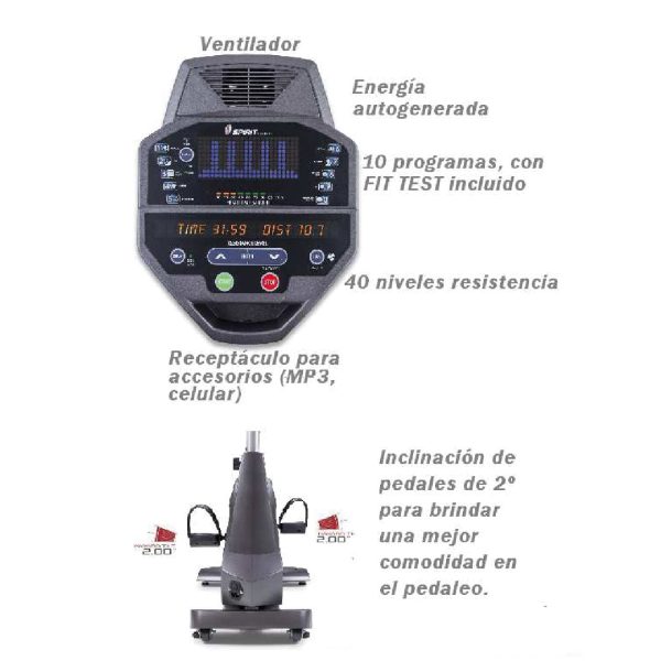 Bicicleta estática vertical CU800 Spirit Fitness - Doctor's Choice