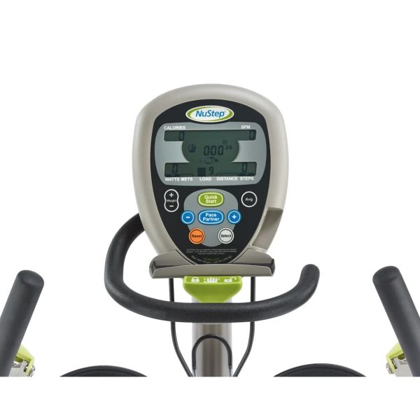 Mejora la rehabilitación y ejercicio cardiovascular con la Elíptica Reclinada T4r NuStep de cuerpo completo que entrena brazos y piernas con seguridad y comodidad. Ejercitar brazos y piernas juntos o por separado. Asiento ergonómico ajustable, movimiento suave y resistencia variable. Ideal para centros de salud y uso profesional. Perfecta para rehabilitación, fitness y adultos mayores. Soporta hasta 180 kg, es silenciosa y fácil de mover. Cómoda, con acceso bajo y seguro, ideal para adultos mayores Doctor's Choice