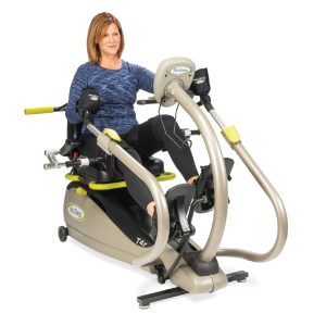 Mejora la rehabilitación y ejercicio cardiovascular con la Elíptica Reclinada T4r NuStep de cuerpo completo que entrena brazos y piernas con seguridad y comodidad. Ejercitar brazos y piernas juntos o por separado. Asiento ergonómico ajustable, movimiento suave y resistencia variable. Ideal para centros de salud y uso profesional. Perfecta para rehabilitación, fitness y adultos mayores. Soporta hasta 180 kg, es silenciosa y fácil de mover. Cómoda, con acceso bajo y seguro, ideal para adultos mayores Doctor's Choice